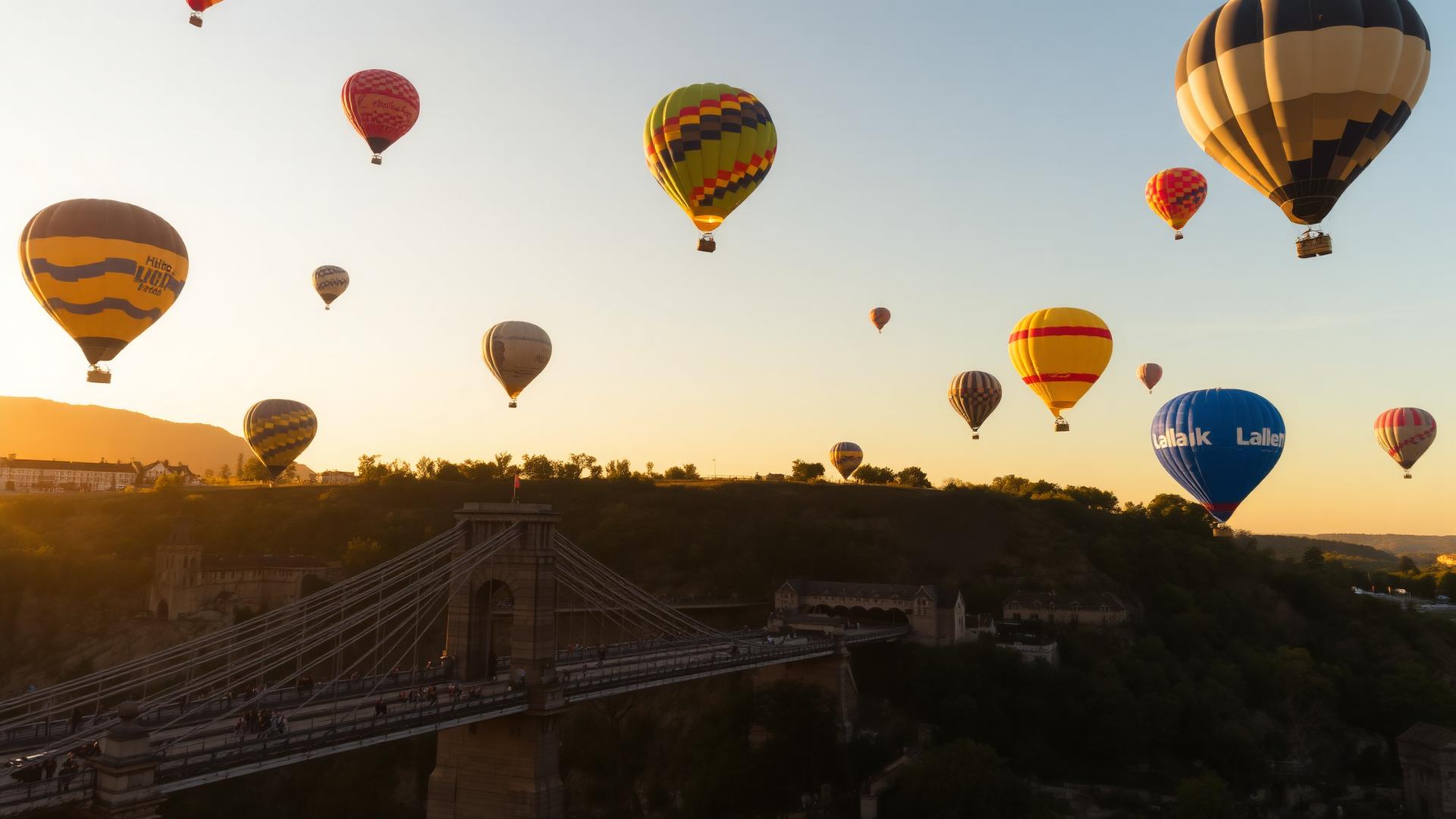 Cheap Websites Bristol — hot air balloons rising over Clifton Suspension Bridge during the Bristol Balloon Fiesta
